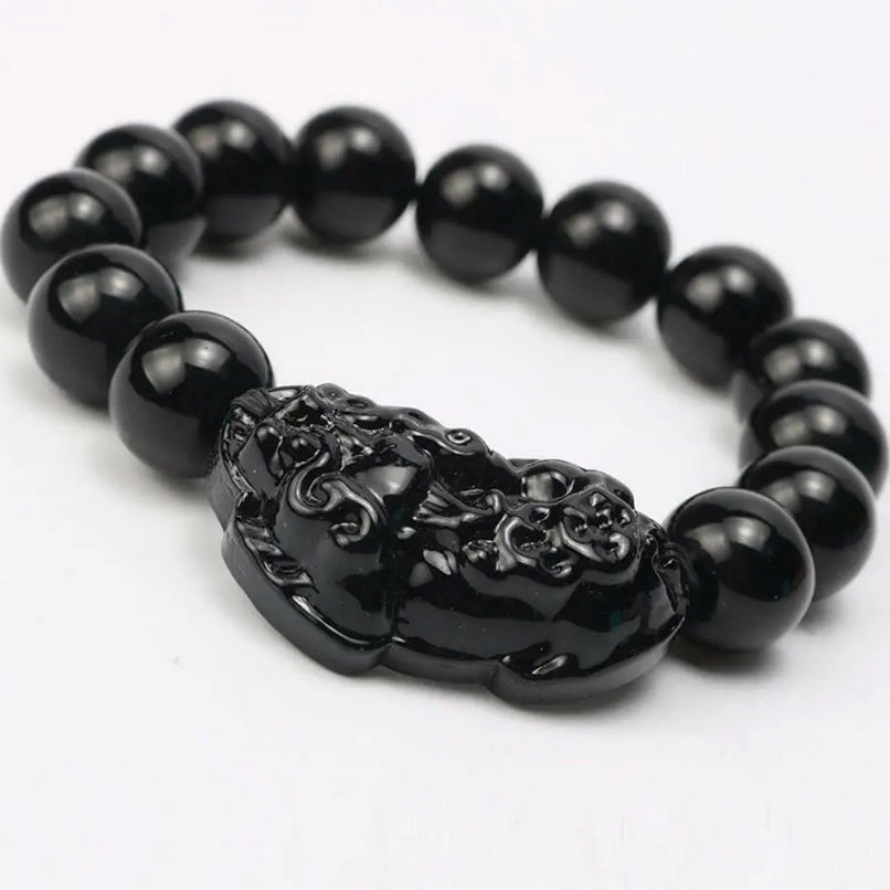 Pure Obsidian Stone Bracelet