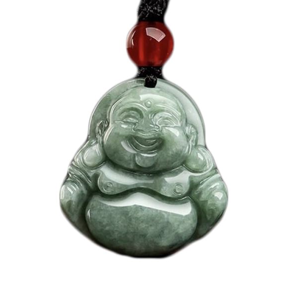 Lucky Laughing Buddha - Jade Stone Pendant