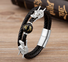 Load image into Gallery viewer, *Special Edition* LEATHER Double Dragon - Feng Shui Wealth &amp; Luck Charm

