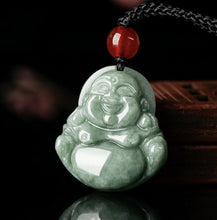 Load image into Gallery viewer, Lucky Laughing Buddha - Jade Stone Pendant
