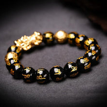 Load image into Gallery viewer, Black Obsidian Pi Xiu - Feng Shui Bracelet for Wealth &amp; Luck
