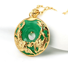 Load image into Gallery viewer, Jade Stone Phoenix - Harmony &amp; Wealth Necklace
