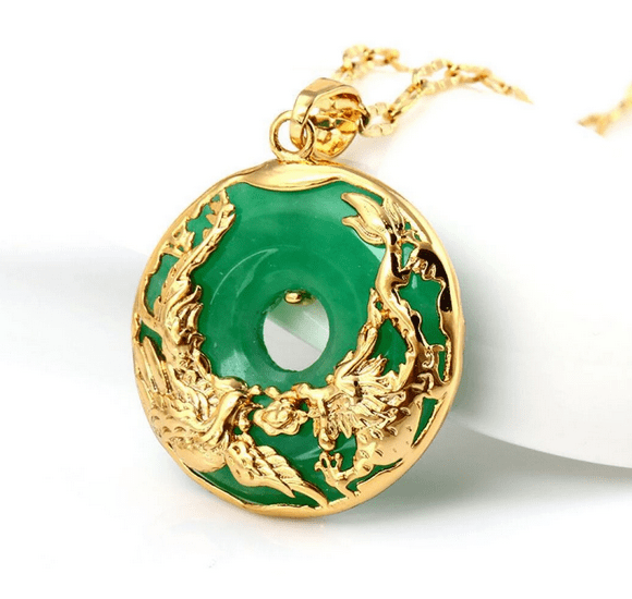 Jade Stone Phoenix - Harmony & Wealth Necklace