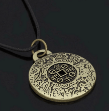Load image into Gallery viewer, Ancient Mantra Coin - Wealth &amp; Protection Necklace
