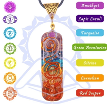 Load image into Gallery viewer, Seven Chakras Strengthening - Crushed Stone Pendant
