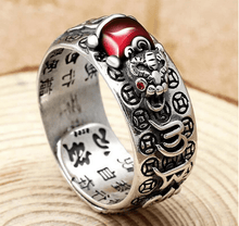 Load image into Gallery viewer, Pi Xiu Mantra - Red Garnet Stone Ring
