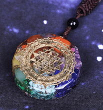 Load image into Gallery viewer, Seven Chakras Healing - Orgonite Stone Pendant

