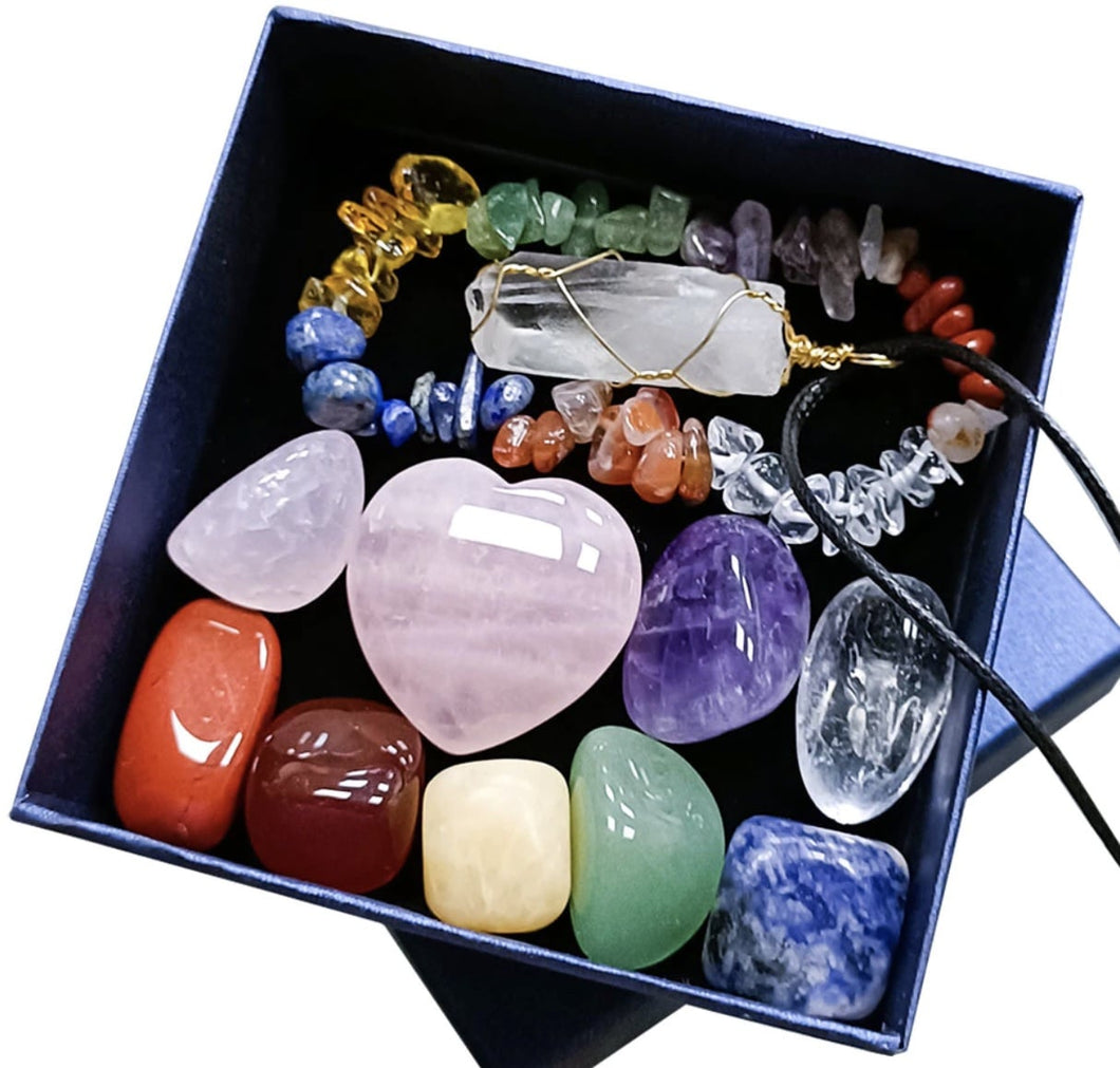 Deluxe Chakra Stones Bundle [Bracelet & Necklace included]